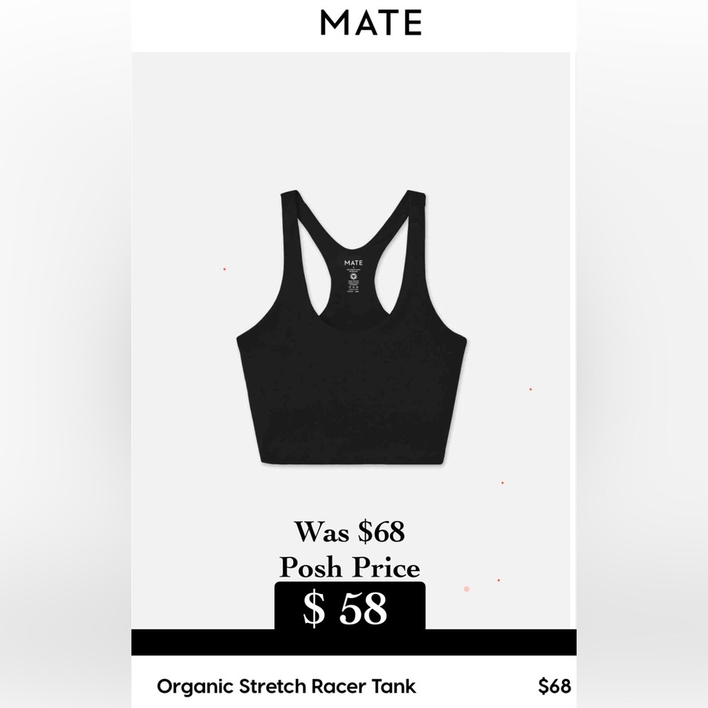 NWT MATE THE LABEL Jet Black Racer Tank,
Size: Small